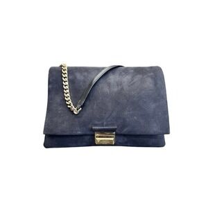 Kate Spade Suede Foldover Gold‎ Chain Shoulder Bag in Black